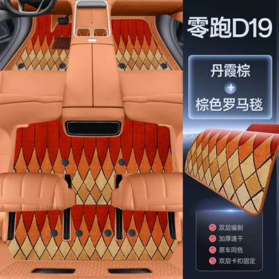 Leapmotor D19, full-coverage car modification Modelə uyğun ayaqaltı - special-edition-danxia-brown-brown-roman-carpet-magic-print-waterproof