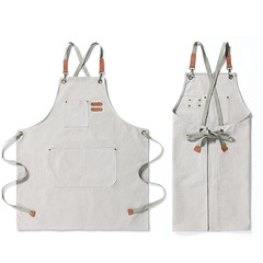 Wholesale Thick Canvas Apron with Logo for Cross-border Gardening Barista Kitchen Restaurant Work Apron Manufacturer