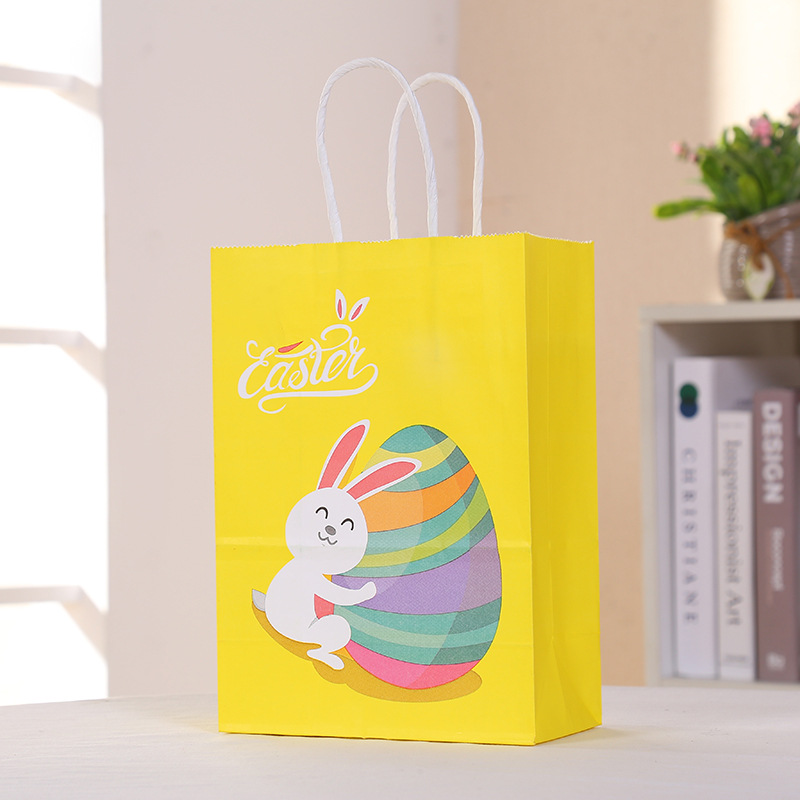 Bolsa de regalo temática de Pascua Cartoon Rabbit Resurrection Egg Paper Bag Bag Party Handheld Gift Bag image 2