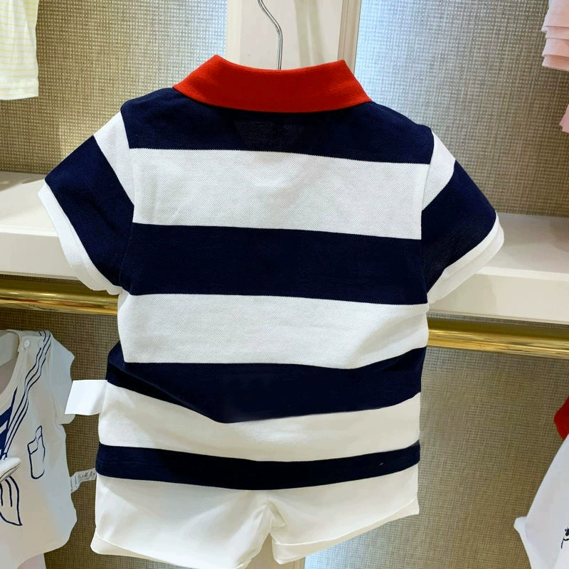 Breathable polo for boys, with short sleeve, children's clothing, with little bears