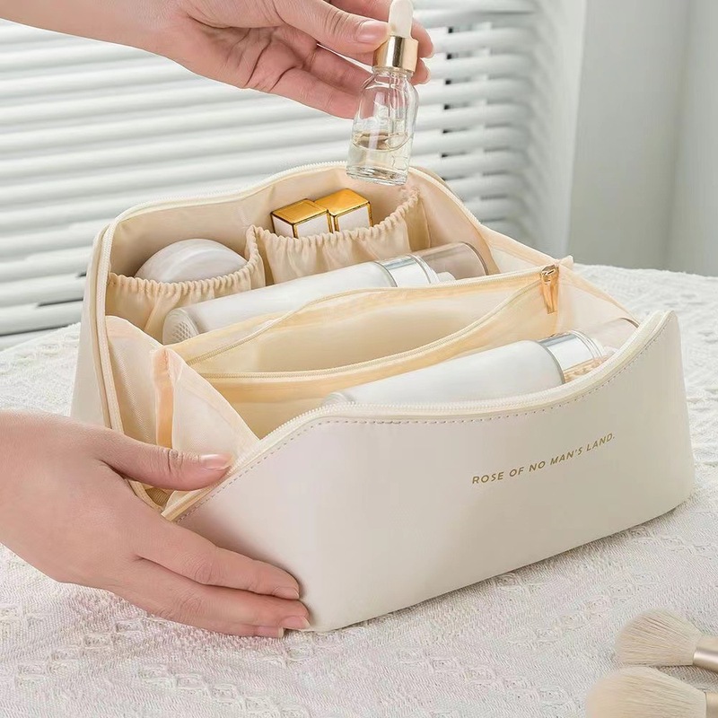 PU 感覚枕バッグ多層化粧品バッグ収納トラベルトイレタリーバッグ厚みのある化粧品収納袋収納袋|undefined