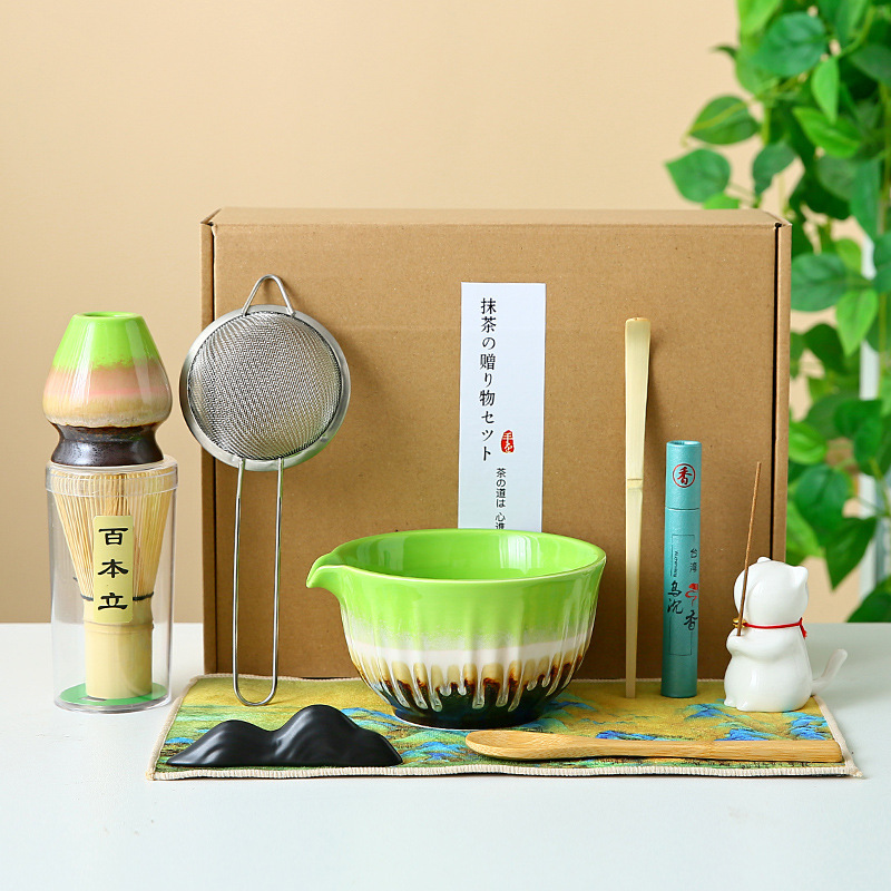 国境を越えた抹茶ボウル、抹茶ツール、ブラシ、日本茶茶碗、抹茶カップ、粉ボウル、ミキサー、茶筅器具セット|undefined