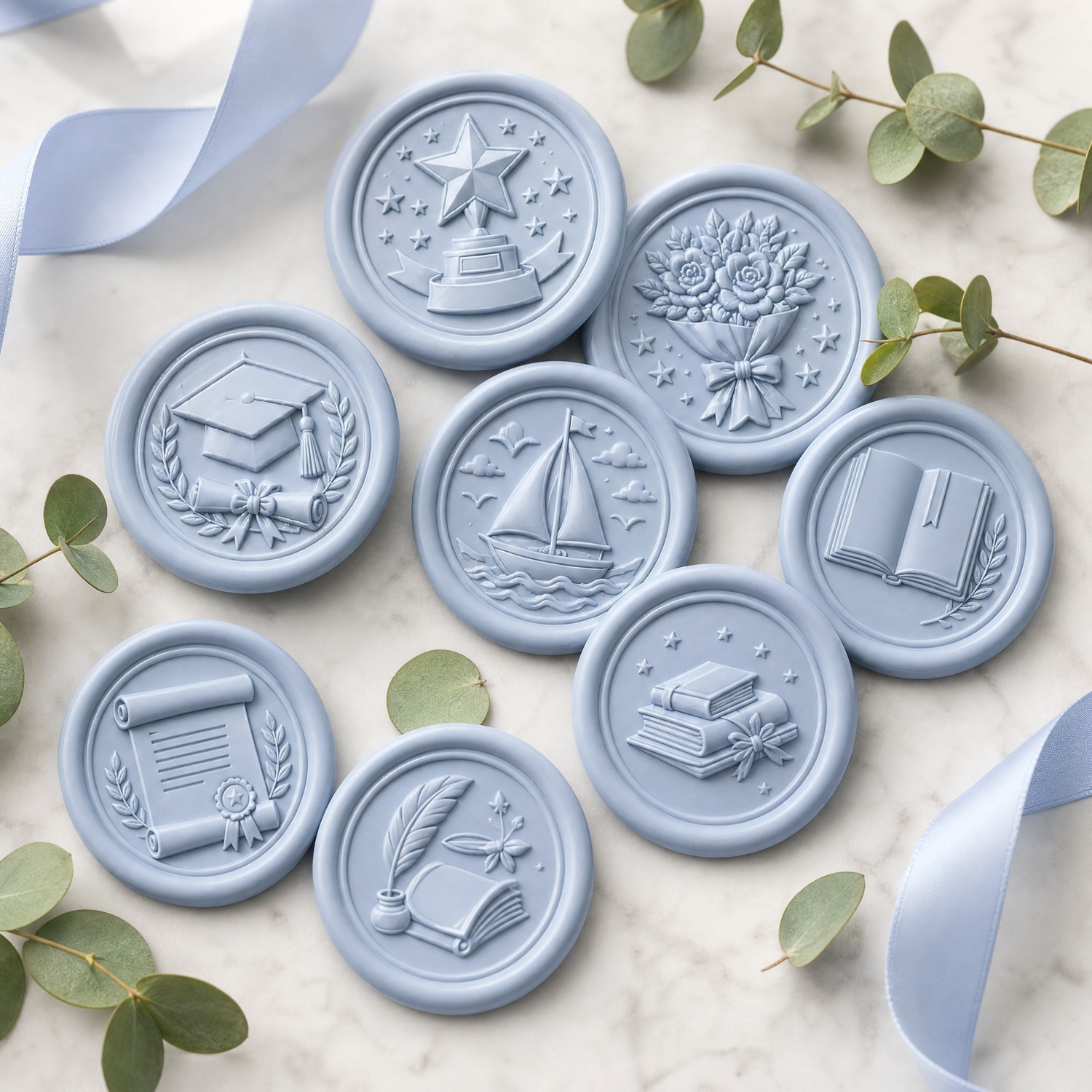 Nuevos productos de la temporada de graduación sello de pintura de fuego en relieve etiqueta de cera sobre carta de amor sellado pegatinas de cera sellado etiqueta de cera impresión de pintura de fuego