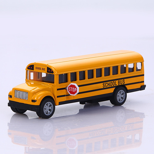 Step into 1:70 new alloy campus bus pull-back car model children's toy car ornaments boy's toy car