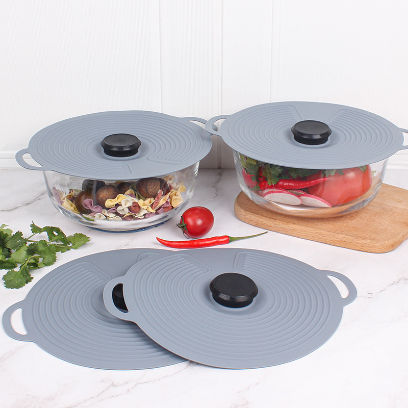 New Silicone Lid Food-Grade Refrigerator Seal Preservation Bowl Cover Microwave Heating Oil-Proof Lid Set of 3