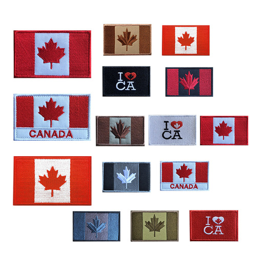 Canadian flag embroidery Velcro flag morale badge cloth patch cross-border supply embroidered badge accessories patch patch