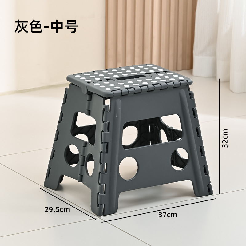 Taburete plegable grueso para campamento al aire libre ligero de lujo creativo de plástico no ocupa espacio silla de almacenamiento portátil taburete de caballo alto