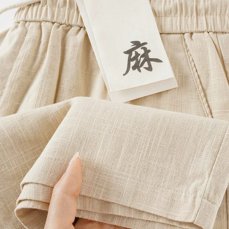 【Ramie Shorts】Old Money Style Khaki Cotton-Linen Casual Shorts for Men, Cool and Breathable Linen Straight-Leg Pants for Summer