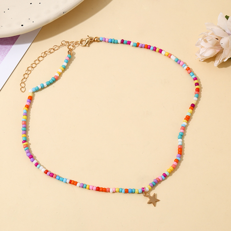 Wholesale Jewelry Ethnic Style Bohemian Classic Style Geometric Alloy Seed Bead None Necklace display picture 1