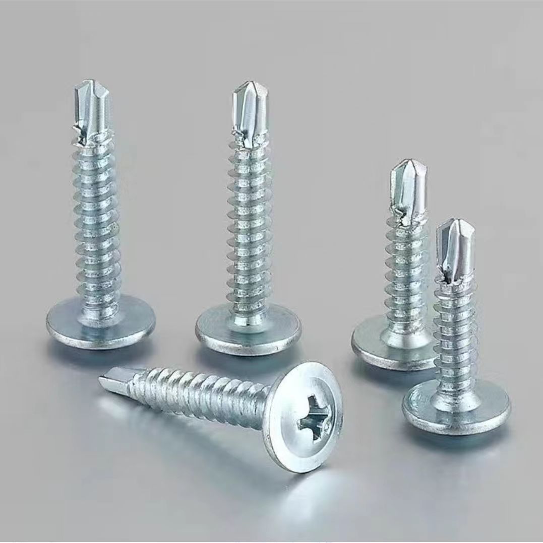 镀锌大圆头十字带垫自攻钻尾螺丝华司盘头带介钻尾燕尾螺钉M4.2