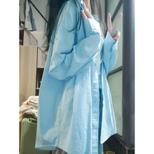 薄荷曼波薄款正肩纯棉衬衫女夏季新款宽百搭显瘦防晒衬衣防晒外穿