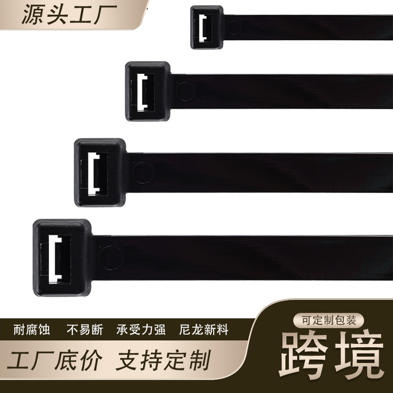 跨境外贸厂家批发nylon cable tie自锁式尼龙扎带黑白1000PCS套装