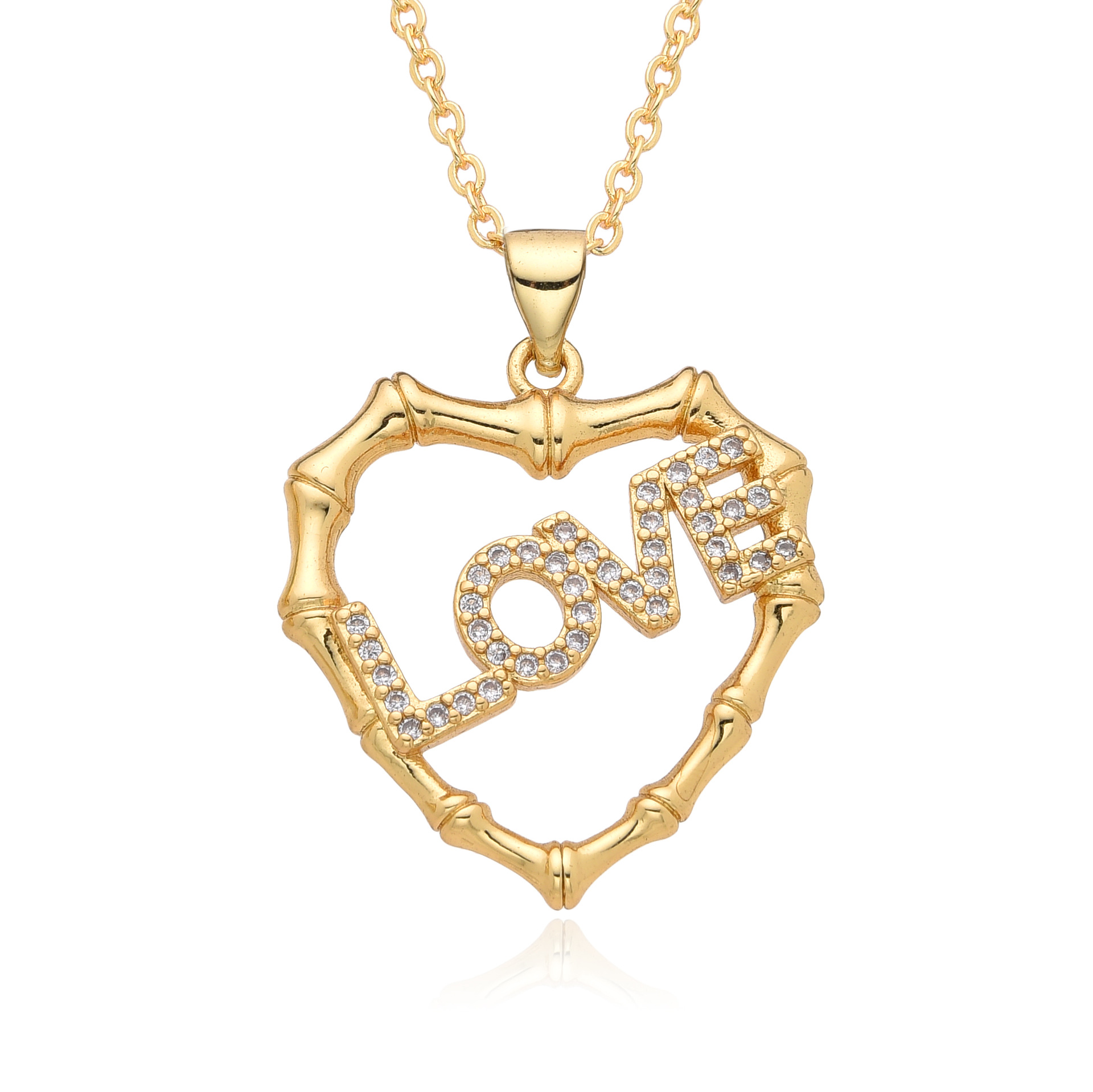 8g Weight 18K Gold Plated Plating Material Copper Pendant Material Pendant Necklace Classification Copper Chain Material 1 Piece Quantity Date, Tea Party Occasion Copper Material Heart Shape Pattern Women's Gender Sweet, Simple Style Style Copper 18K Gold Plated Heart Shape Pendant Necklace 7