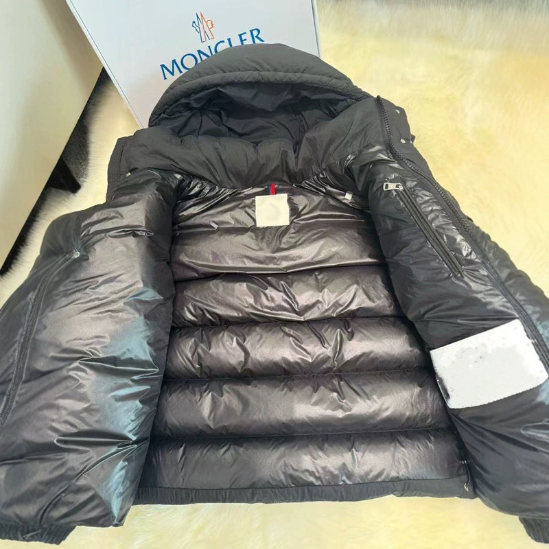 跨境M蒙口家哑光雾面磨砂哑光男女同款连帽羽绒服外套短款羽绒服|undefined