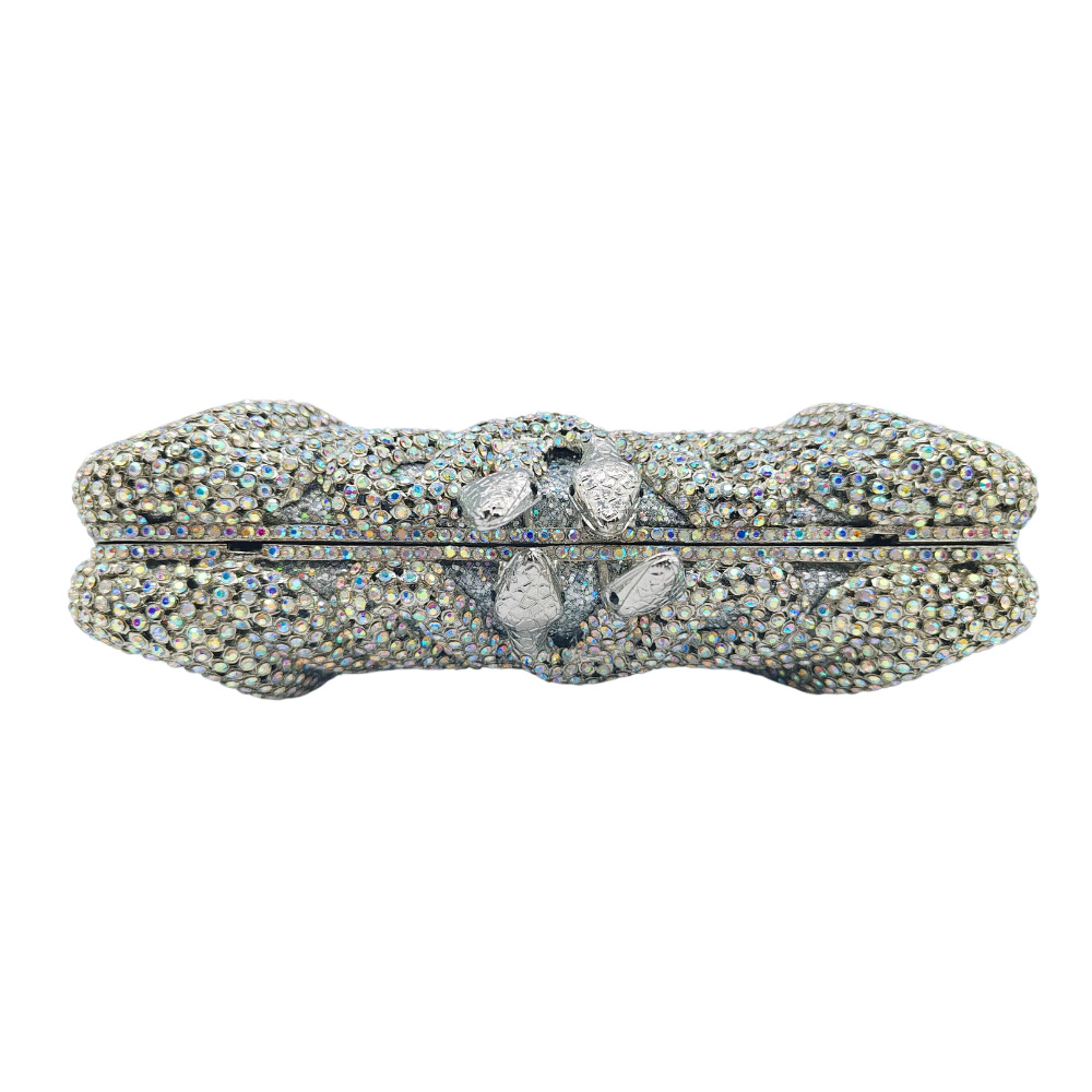 Túi xách tay nữ đính đá rhinestone lấp lánh dự tiệc — Vàng AB, Bạc AB, Đế vàng kim cương, Cá tính đặt làm chi tiết 2