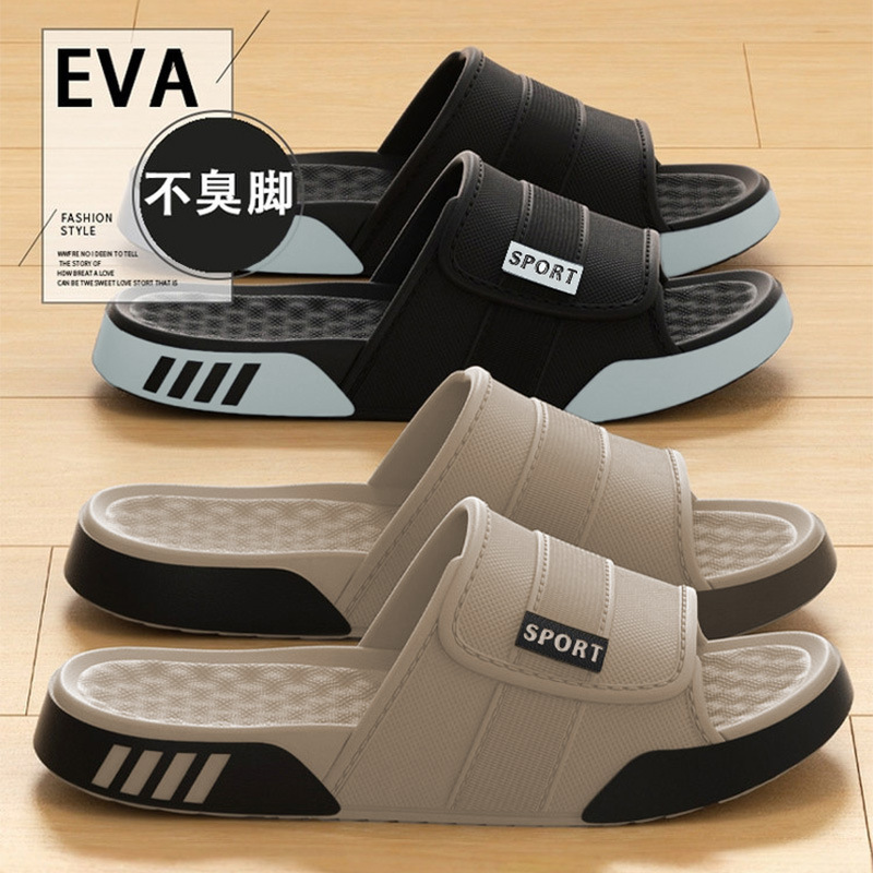 New Sports Slippers for Men, Summer Outdoor Wear, Indoor Home Slippers, Thick-Soled Bathroom Comfortable Outdoor Sandals for Men