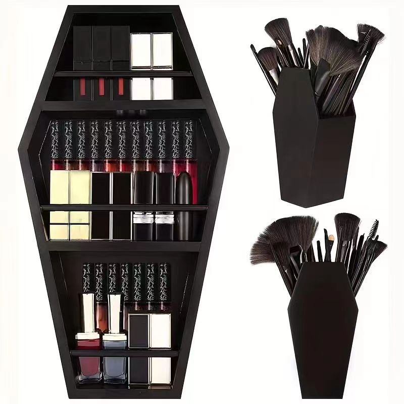 Gato en la luna de cristal de madera florero estante de cristal de madera adornos