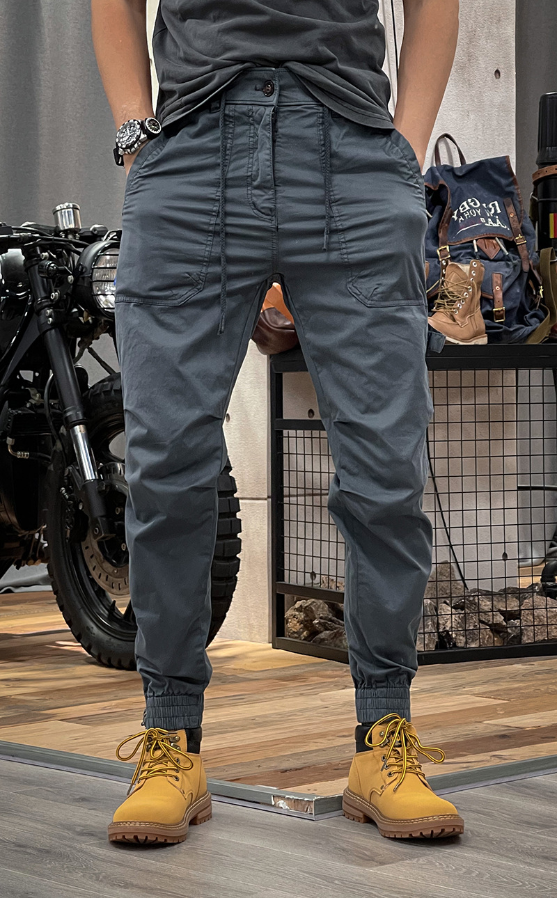 Pantalon cargo homme taille élastique style workwear rétro_voghion.com