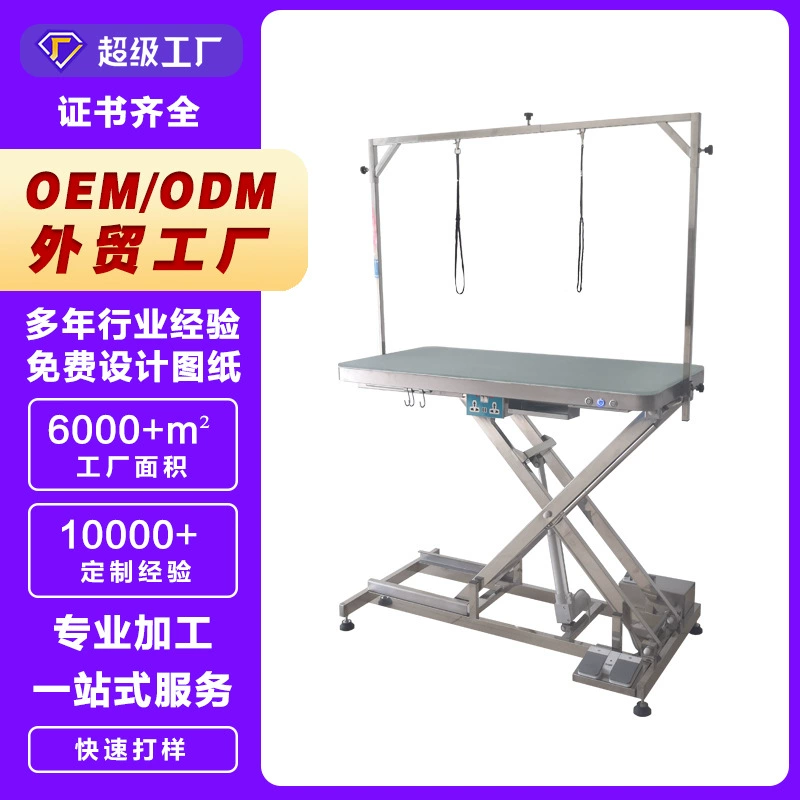 Косметический стол Lize Pet LED с электроподъёмником, регулируемой яркостью и подсветкой, основание из нержавеющей стали