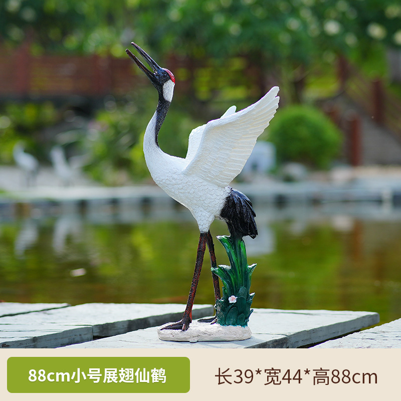 仿真仙鹤造景玻璃钢雕塑丹顶鹤鸟类模型花园 thumbnail 17