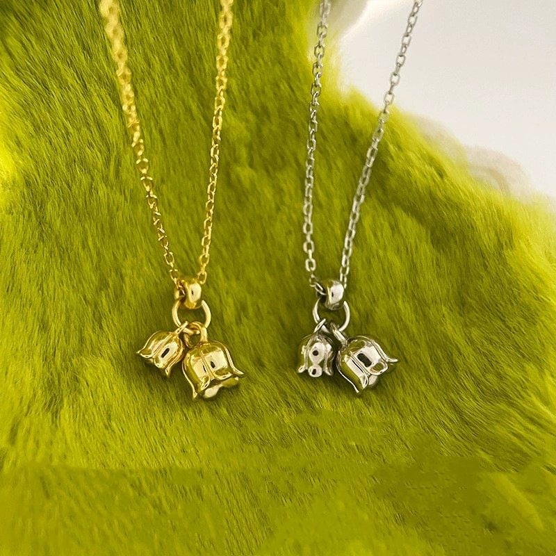Pendant, necklace, chain for key bag , orchid, flowered, internet celebrity, 2023 collection