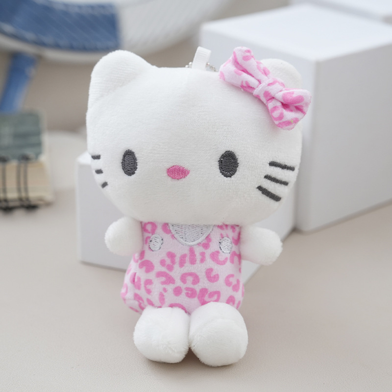 女の子用バッグ、かわいい猫の人形ペンダント、ヒョウ柄の猫のキーホルダー、ぬいぐるみ、カップル人形ペンダント|undefined