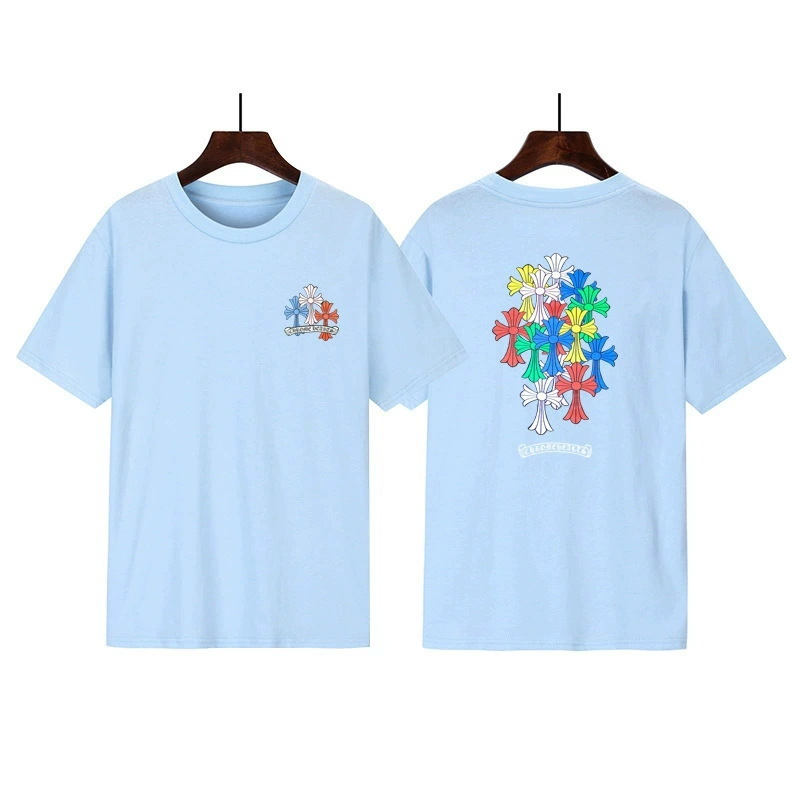 2025 Amazon Chrome Heart Европейские и американские новые Кроу Летние короткие рукава повседневные хлопковые футболки для мужчин и женщин