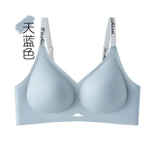 Verano hilo de soporte suave jalea ropa interior damas sin marcas de colateración sujetador anti-caída soporte superior fija copa sujetador delgado