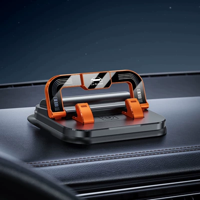 Phone Holder, Car phone holder - h7-vibrant-orange-bracket-number-plate-2-in-1