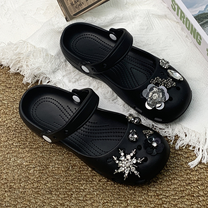 2026 New Trendy Internet-Famous Rhinestone Ballet Clogs for Women, Summer Outdoor Soft-Soled Non-Slip Beach Closed-Toe Sandals Wholesale 2026 New Trendy Internet-Famous Rhinestone Ballet Clogs for Women, Summer Outdoor Soft-Soled Non-Slip Beach Closed-Toe Sandals Wholesale