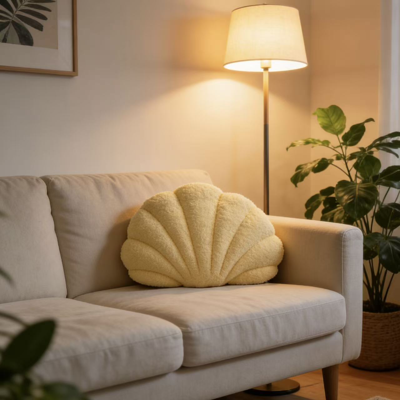 Zhang Yixing's Same Style Plush Shell-Shaped Pillow for Home Aquarium Decoration, Sofa Office Marine Animal Pillow