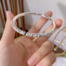 紧箍咒金箍棒手镯男铜镀银实心镯子女黑神话悟空紧箍咒开口手环