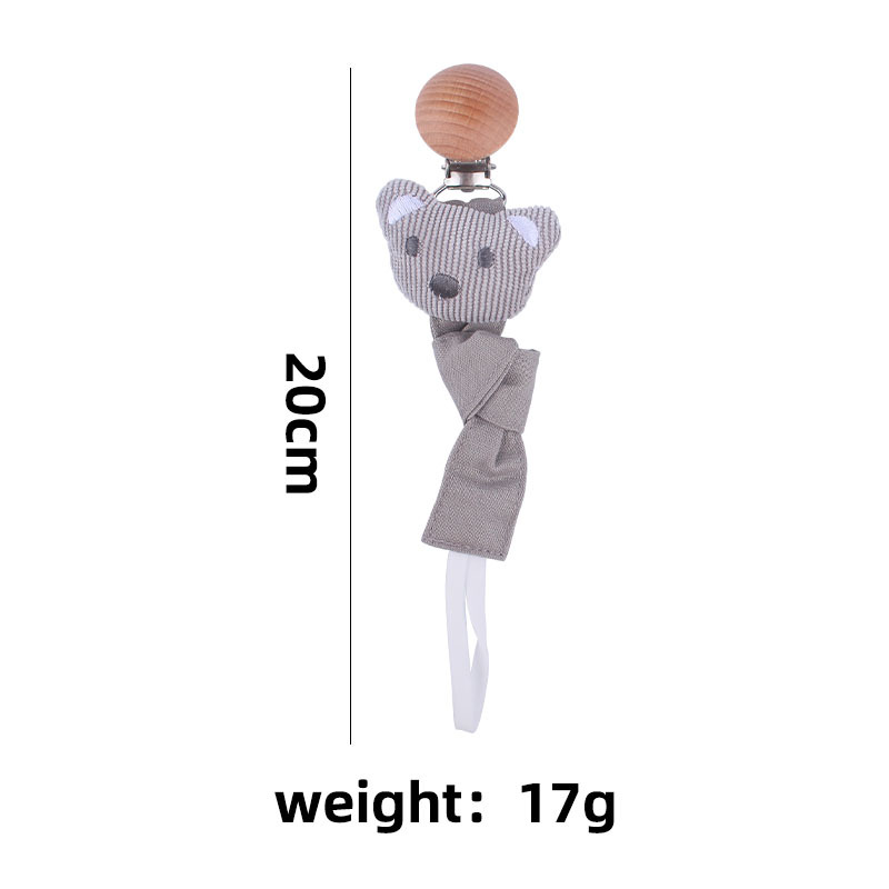 Nuevos suministros para bebés clip de chupete de haya estrella estilo animal algodón Lino cinta chupete cuerda bebé chupete cadena