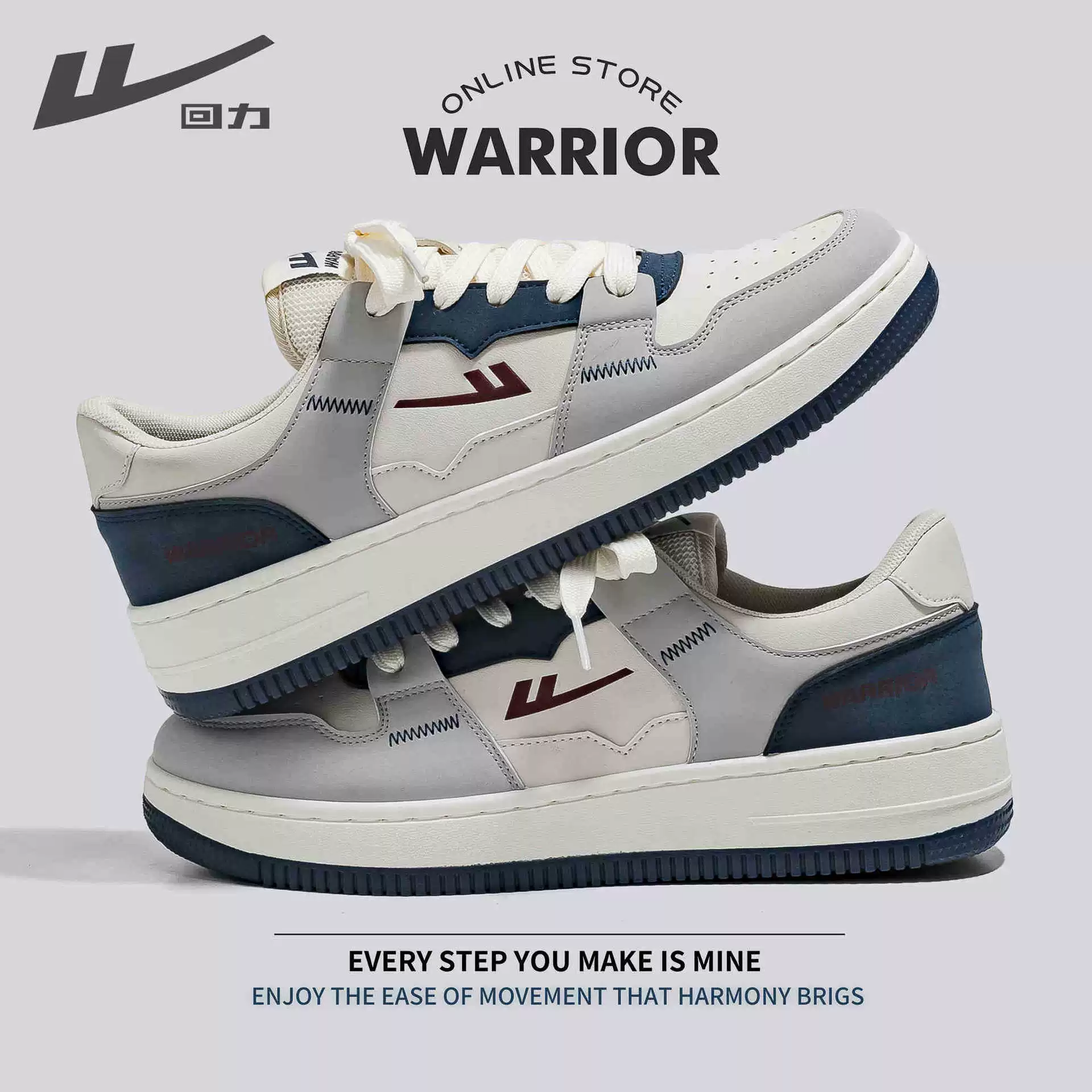 Platform Sneakers (Warrior) Universal White & Decorative Prints, Sizes 35–45