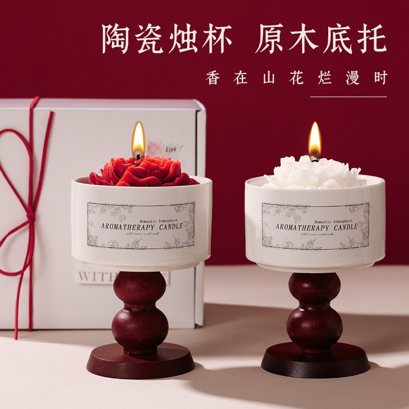 山茶花香薰蜡烛礼盒七夕情人节礼物结婚订婚伴娘伴手礼高级感蜡烛|undefined