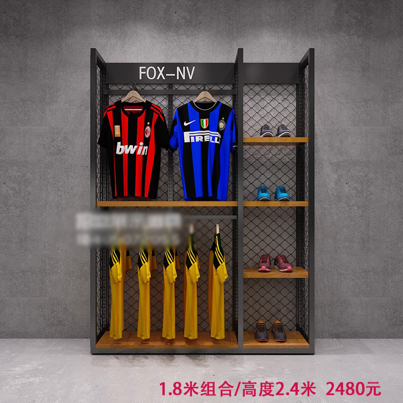 De gama alta de deportes y ocio ropa soporte de exhibición creativo nuevo al aire libre zapatos estante de la marca de moda LOGO tienda de ropa vitrina