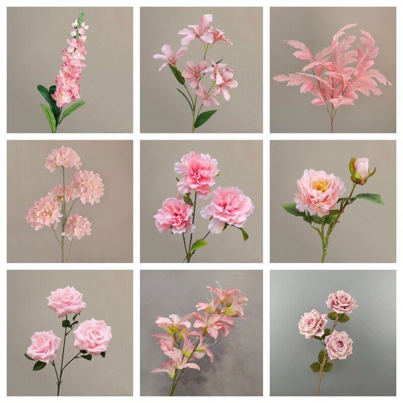 Pink artificial flower wedding flower rose Phalaenopsis lily stars Hydrangea fake flower pink artificial flower wholesale