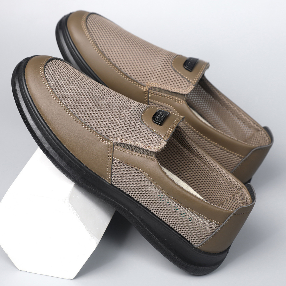 Zapatos casuales para hombres de edad media y vieja con suela suave, zapatos de zapato transpirables, viejos zapatos de tela transpirables de malla de Beijing. image 8