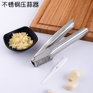 Kitchen Supplies 304 Stainless Steel Thickened Garlic Press, Manual Kitchen Ginger and Garlic Paste Crusher for Home Use