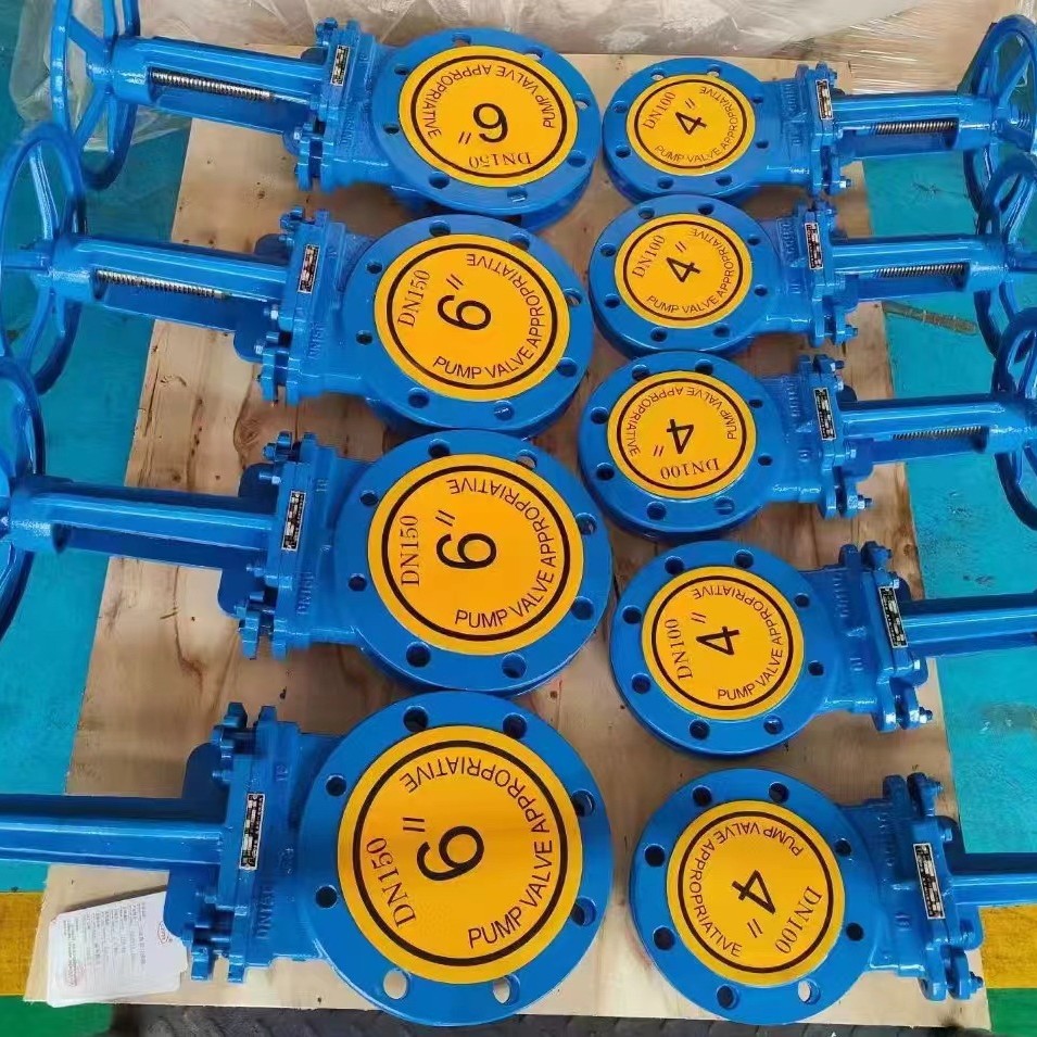 铸钢对夹刀闸阀PZ73X-10C手动刀型闸阀尺寸规格