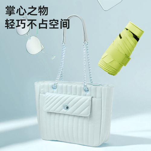 New six-fold buckle flat capsule umbrella 14cm ultra-light sun protection ultra-small mini sun umbrella folding umbrella