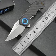 スポットクロスボーダーホットセール ZT0022 ゼロエラー高級カーボンファイバーハンドルアウトドアポケット便利な箱開けミニ折りたたみナイフ