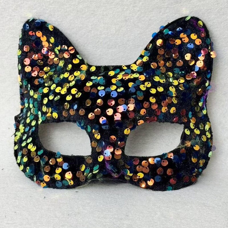 Cross-Border Cat Face Sequin Masquerade Mask Halloween Christmas Party Mask Sexy Eye Mask Style