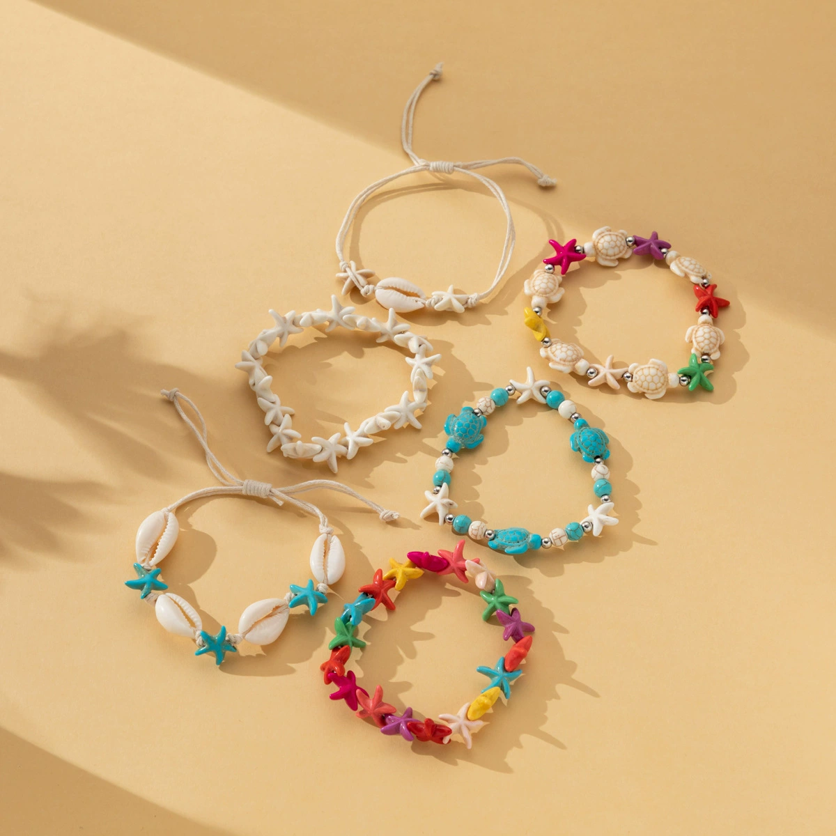 Трансграничная Богемия ручной вязаный браслет с узлом Европейский и Американский трансграничный морской серии Природная оболочка морская звезда браслет