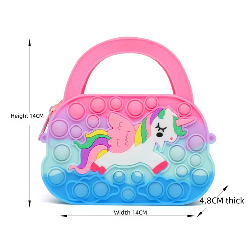 Cross-border mouse-killing pioneer toy unicorn girl princess silicone crossbody bag