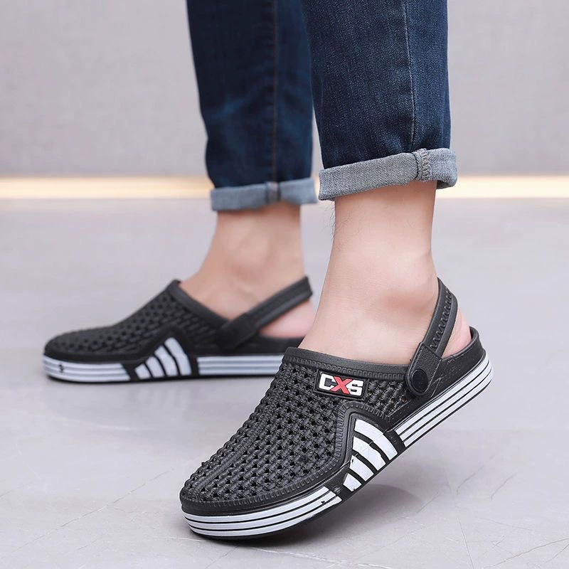 Фабричная обувь с прямым отверстием, мужская летняя одежда, Нескользящие торговые киоски, оптовая продажа, пляжные сандалии с мягким дном