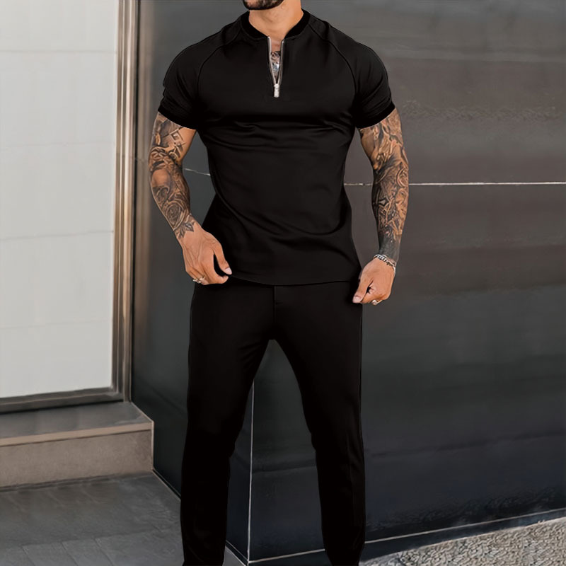 Men's Solid Color Pants Sets Men's Clothing display picture 3