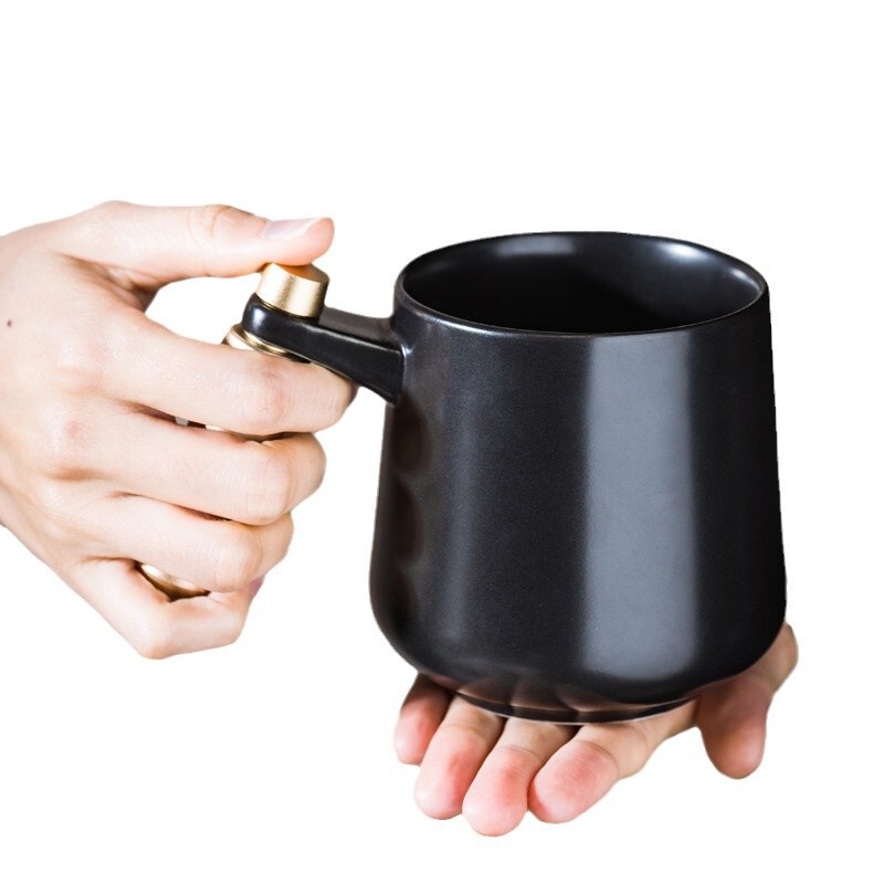 オリジナル金属ハンドルマグカップ陶磁器カップコーヒーカップコップコップコップ彫刻ロゴ高級プレゼント彫刻|undefined