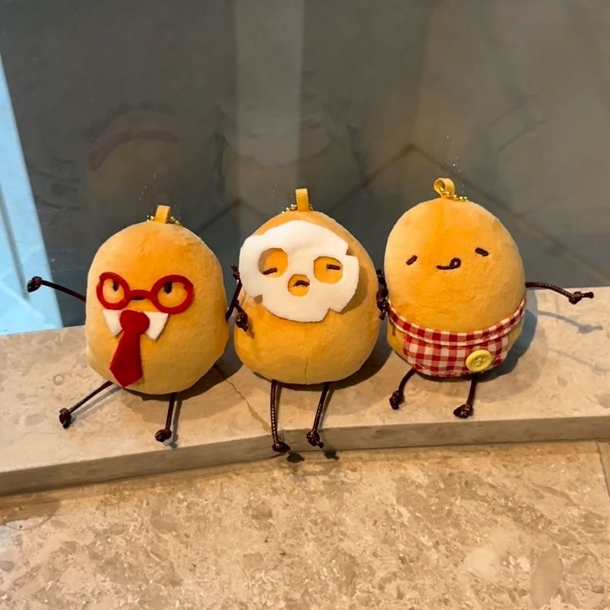 New creative hamburger and fries cute potato plush backpack pendant couple accessory doll girl keychain