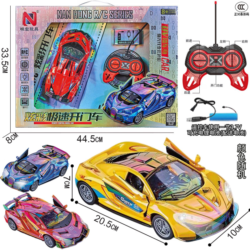 儿童过家家仿真模型玩具车会开门亲子互动四通道遥控灯光赛车批发